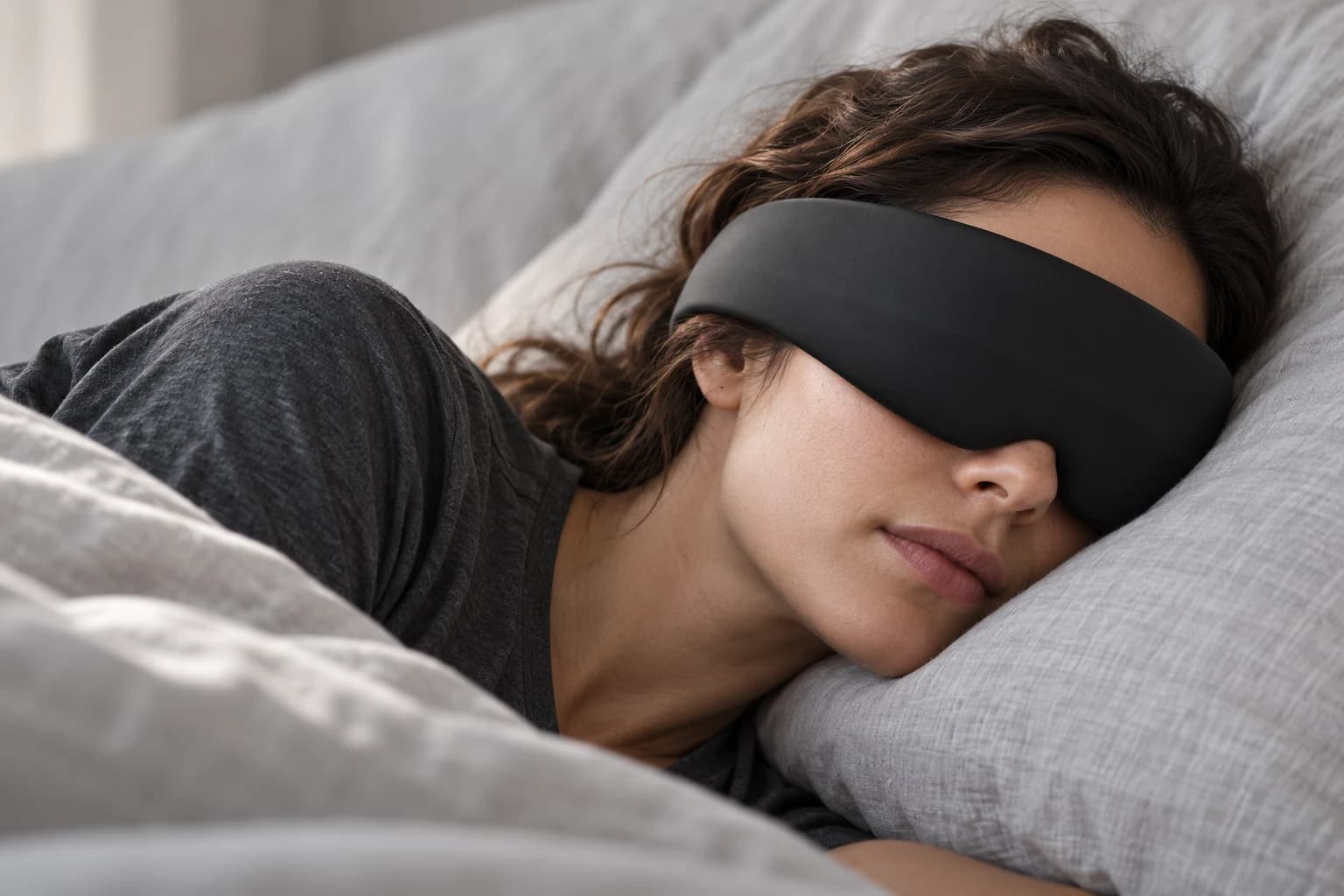 Resting in the NERV Sleep Mask from the Dreamstate collection